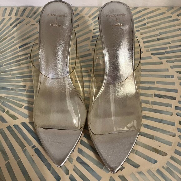 Black Suede Studio PVC Mule - Picture 2 of 10